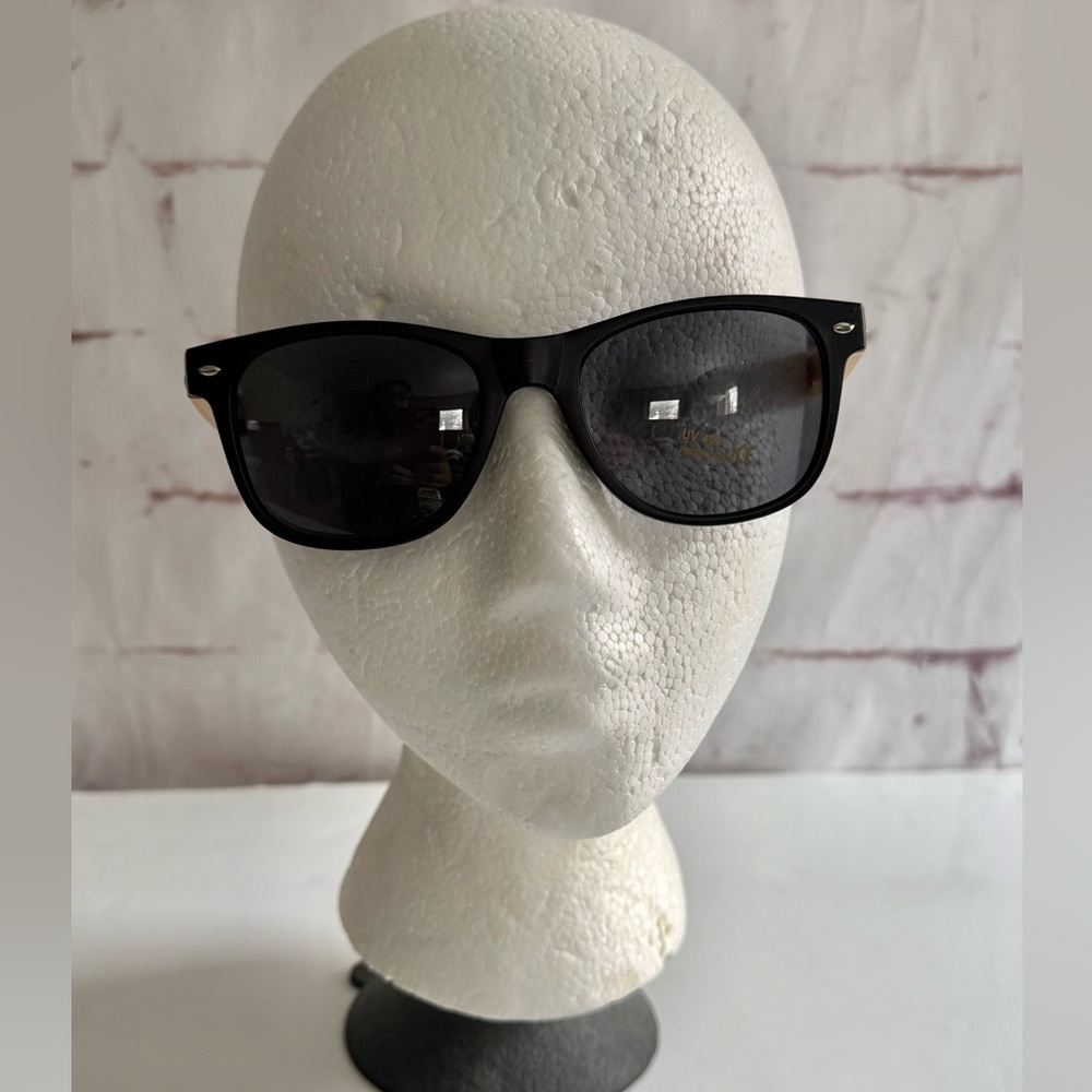 JOE’S SPECS 2 PAIR Black & Bamboo/Faux Wood Frame Sunglasses UV 400 NEW - Picture 15 of 16